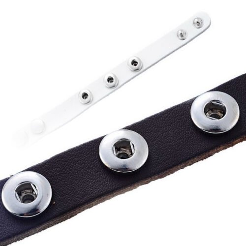 Set of 3 Leather Snap Bracelets for 18mm Interchangeable snaps