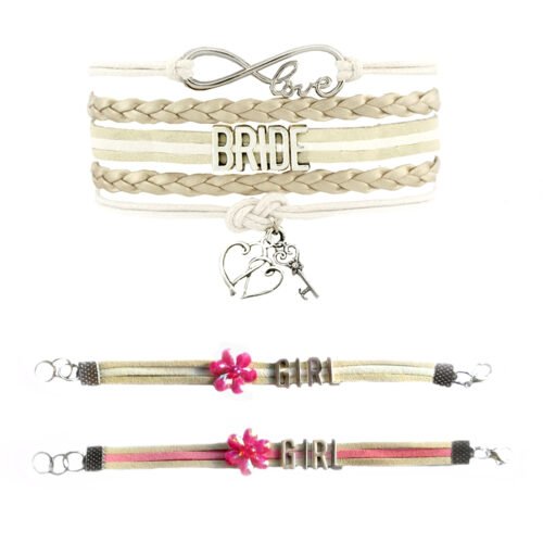 Bride & Flower Girl Infinity Bracelet Set of 3