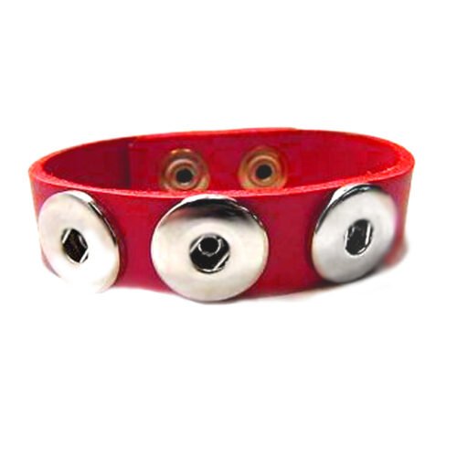 Set of 3 Leather Snap Bracelets for 18mm Interchangeable snaps