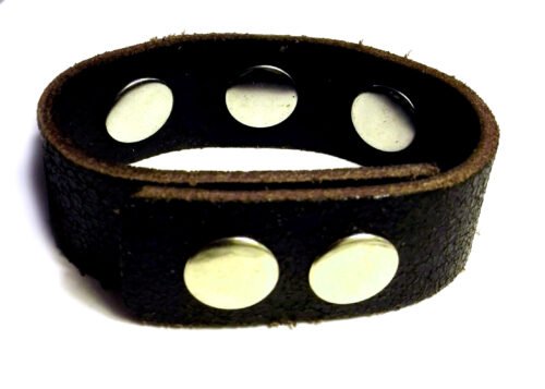 Snap Bracelet in Crackle Black/Brown Leather with four Snap Charms