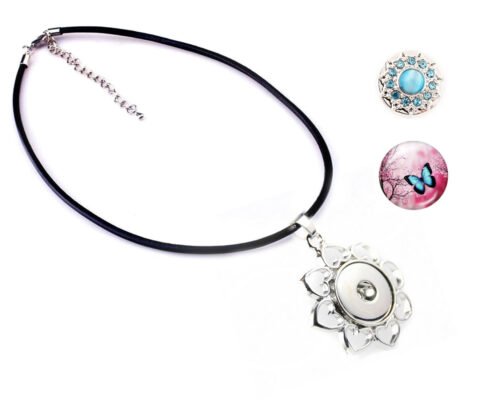 Snap Creations Leather Necklace Set - Hearts