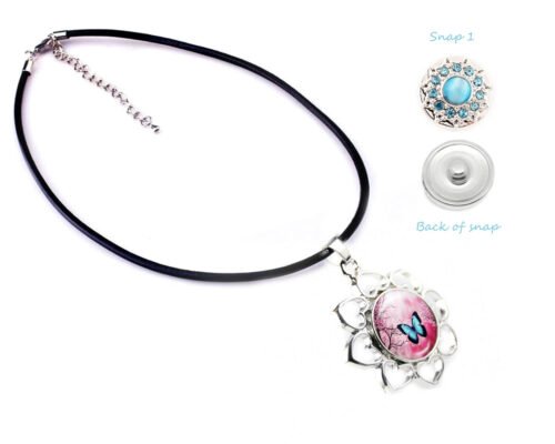 Snap Creations Leather Necklace Set - Hearts