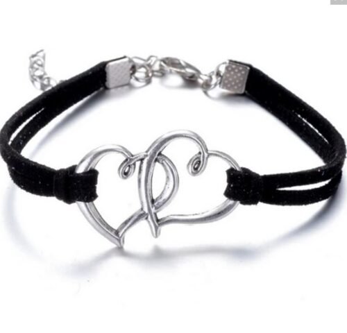 Sister Love Infinity Bracelet Set of 2 - Black/Grey