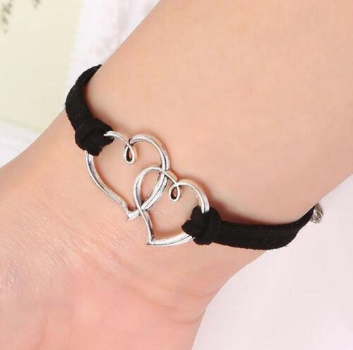 Sister Love Infinity Bracelet Set of 2 - Black/Grey