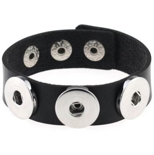 Set of 3 Leather Snap Bracelets for 18mm Interchangeable snaps