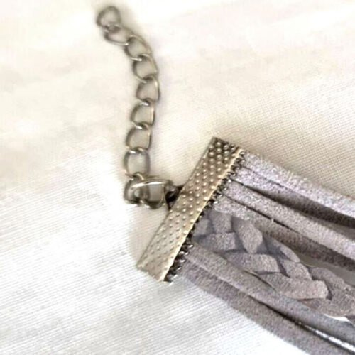 hearts cross grey suede clasp zando Faithful Heart Love Infinity Bracelet with Cross - Dove Grey