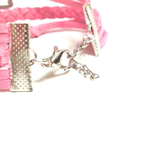 In Love Infinity bracelet with Hearts Charms - Pink