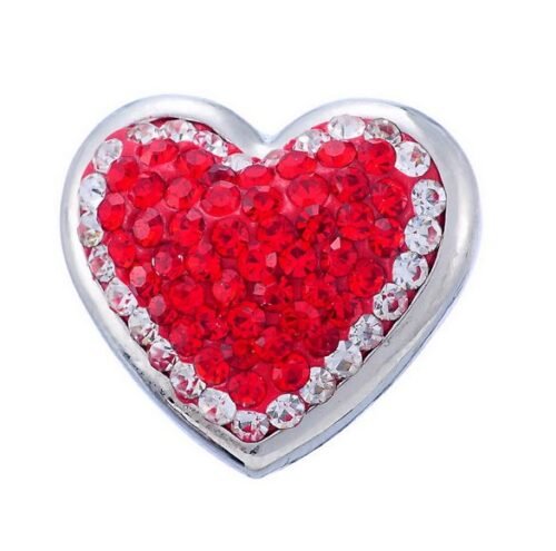 Snap Creations Leather Necklace with Crystal Heart - Red