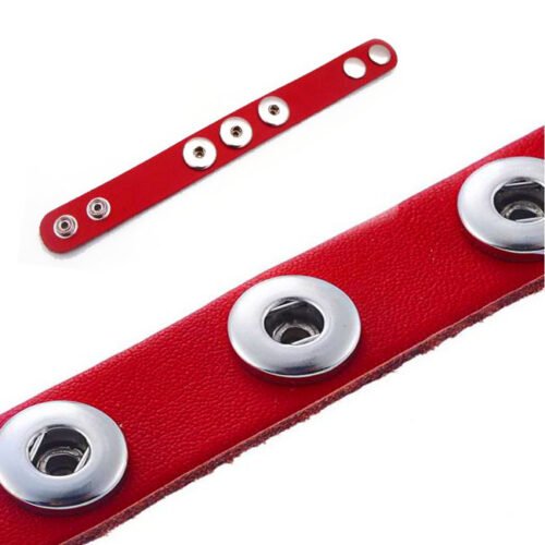 Set of 3 Leather Snap Bracelets for 18mm Interchangeable snaps