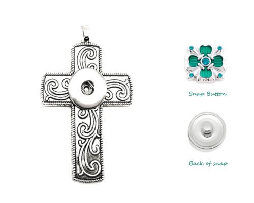 Snap Creations Lucky Cross Necklace set - Emerald Green