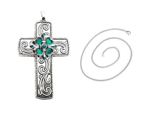 Snap Creations Lucky Cross Necklace set - Emerald Green