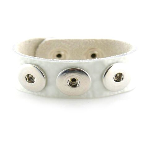 Set of 3 Leather Snap Bracelets for 18mm Interchangeable snaps