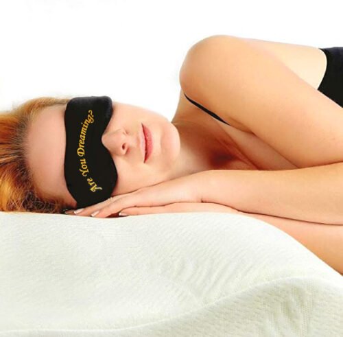 Silky Slogan Sleep Eye Mask Set of 2 - Just Thinking, Dreaming