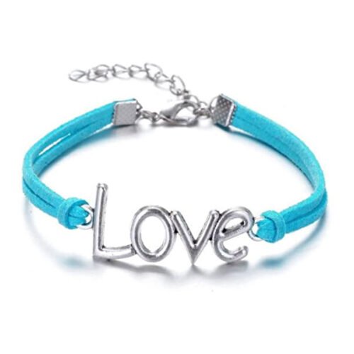 Silver Love & Hearts Entwined Infinity Bracelets - Set of 2