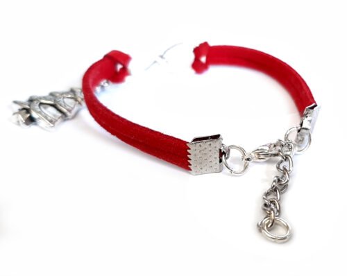 Silver Christmas Tree Infinity Bracelets Set of 2 - Red