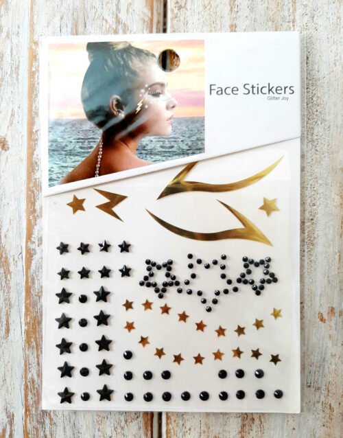 Glittter Joy Face Gems & Foils Stickers Night & Day Party Bling - 2 Pack